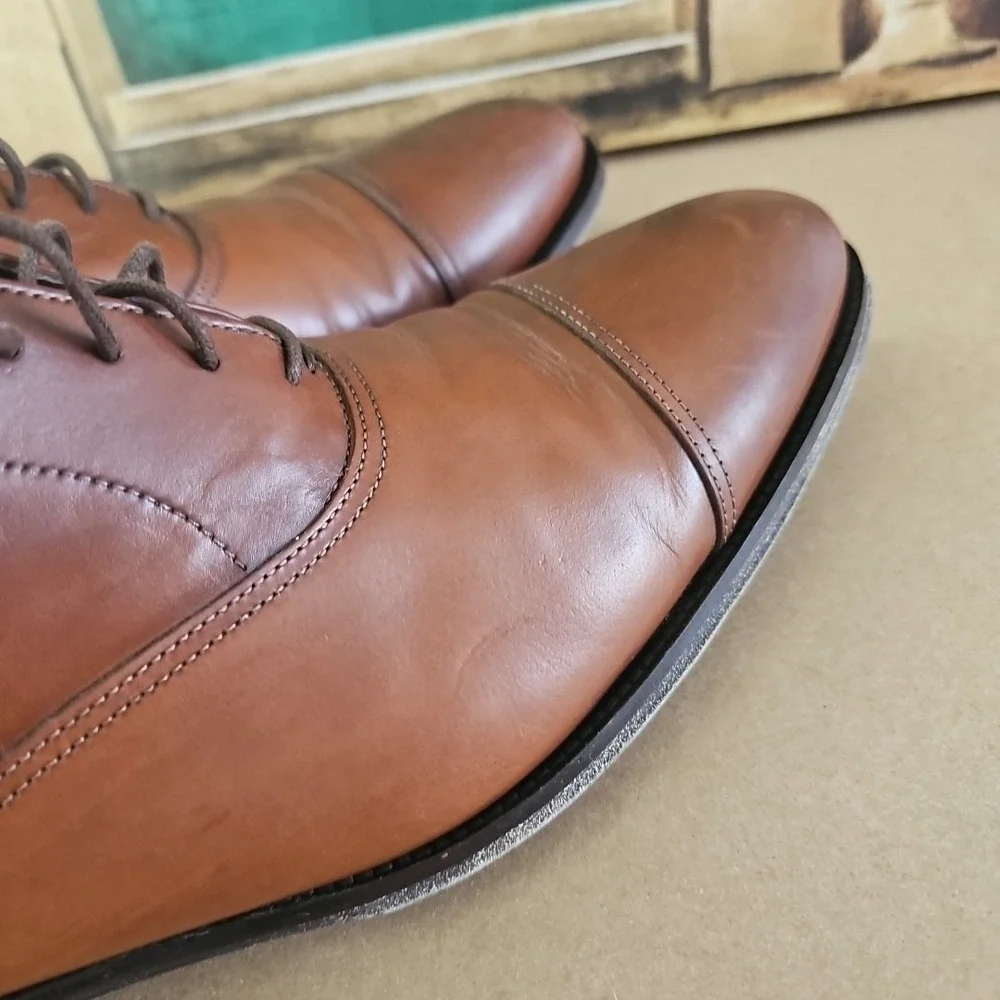 To Boot New York Adam Derrick 12981 Brown Cap Toe Oxford Dress Shoes Men's 13‎